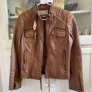 Michael Kors Leather Moto Jacket